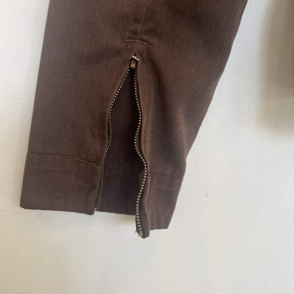 SF415 Full Zip Short Jacket Brown Poly-Cotton Blend Zip Cuff M - Picture 13 of 16